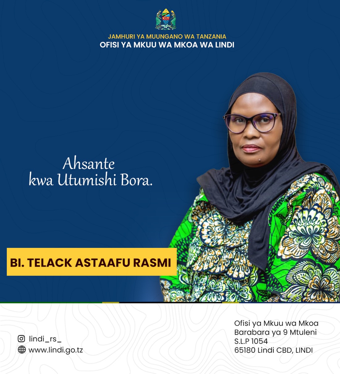 Ahsante kwa utumishi Bora. Tunakutakia kila lenye heri.